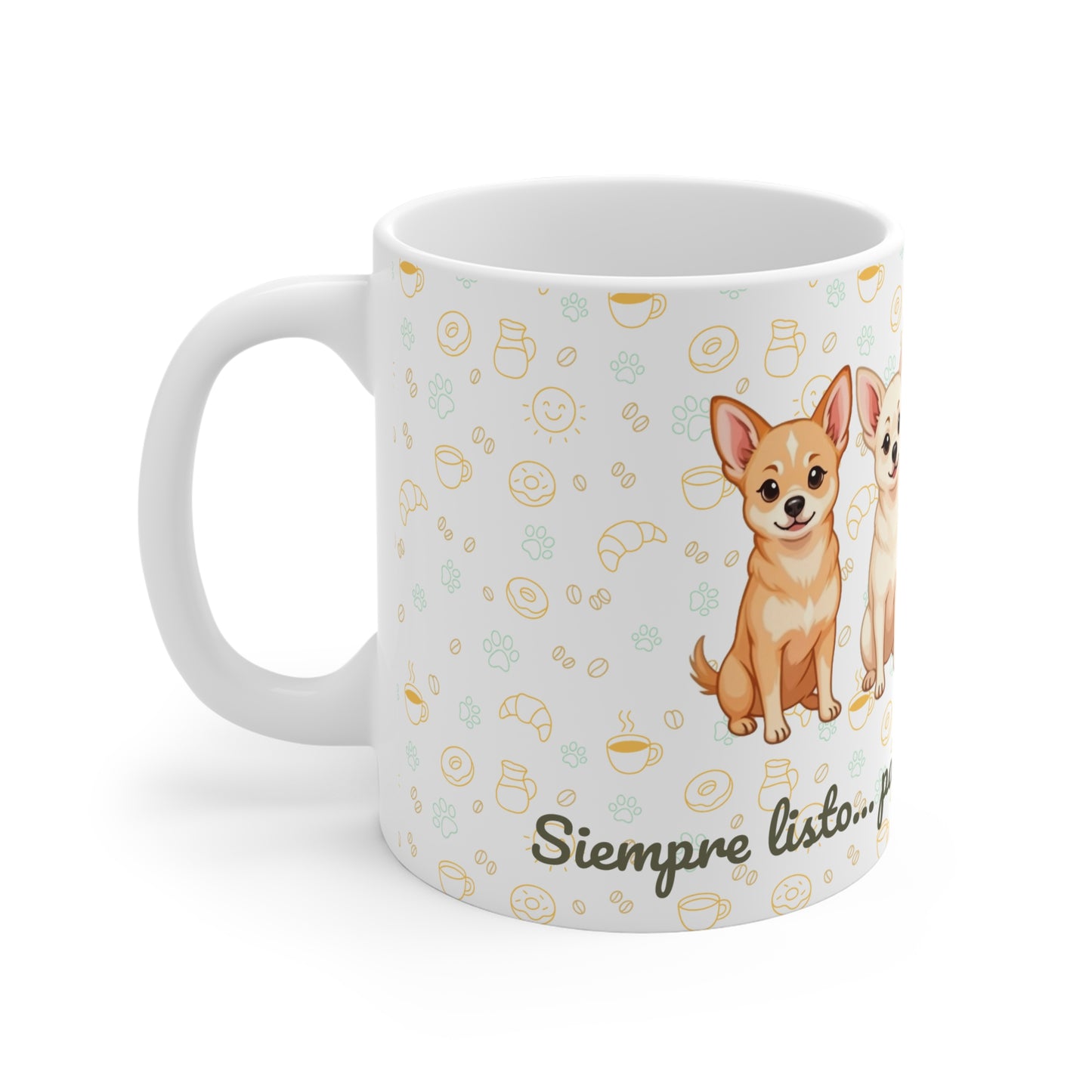 Taza de Cerámica con Chihuahua – Para Mañanas con Actitud y Café