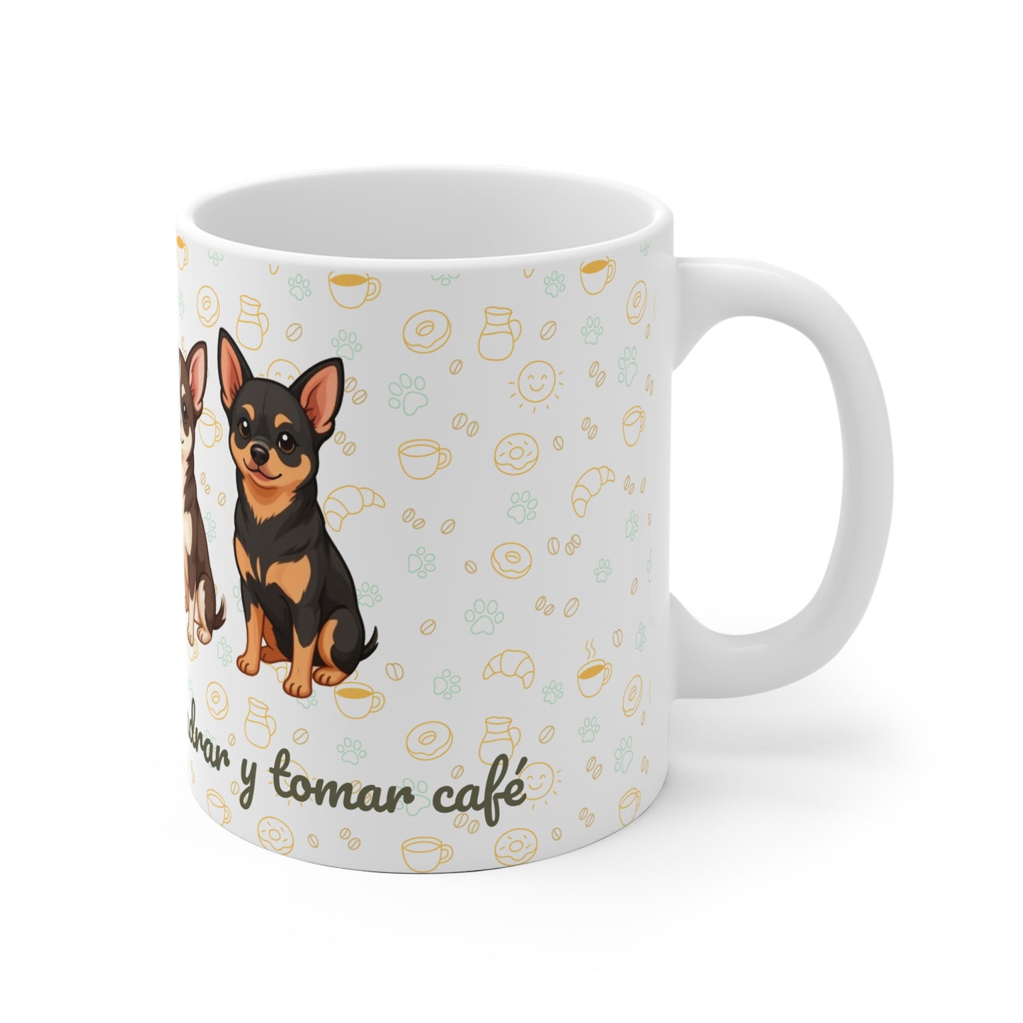 Taza de Cerámica con Chihuahua – Para Mañanas con Actitud y Café