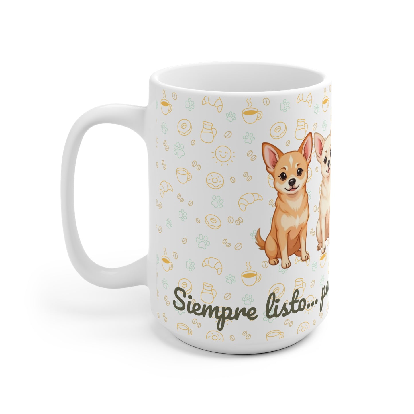 Taza de Cerámica con Chihuahua – Para Mañanas con Actitud y Café
