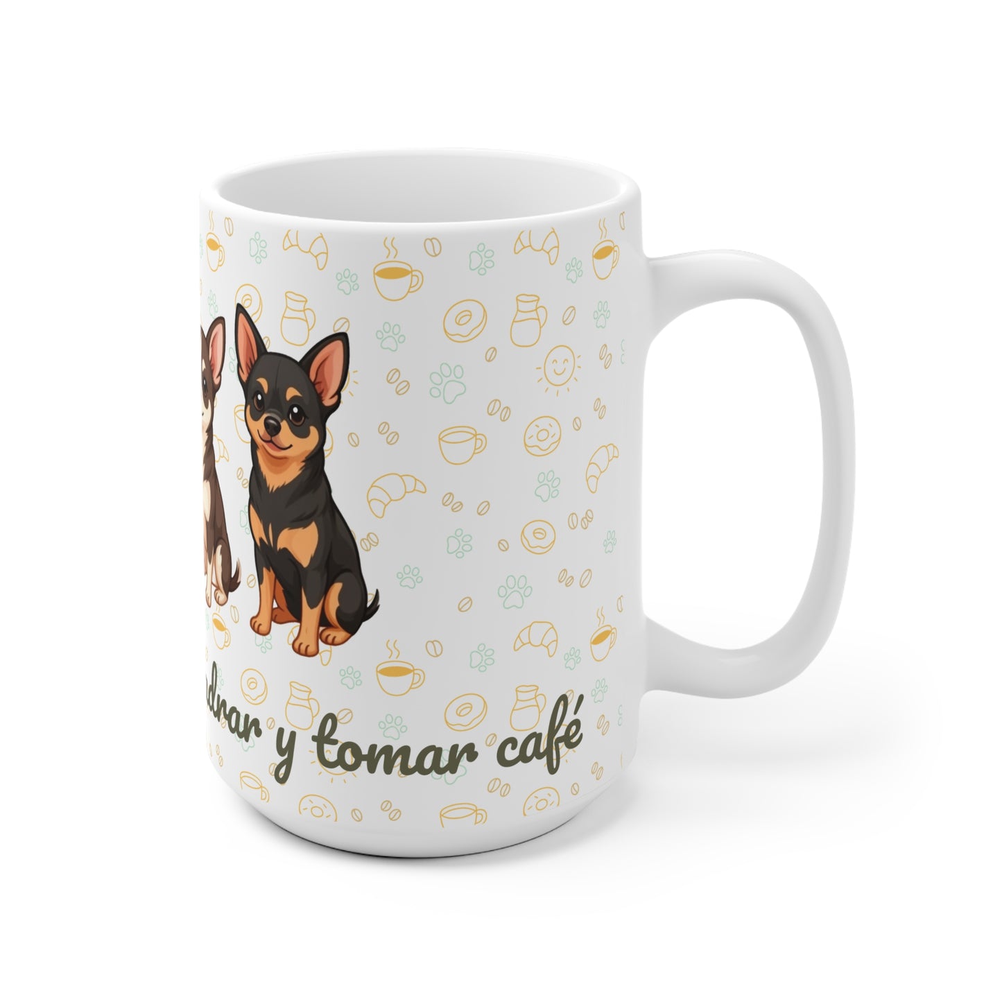 Taza de Cerámica con Chihuahua – Para Mañanas con Actitud y Café