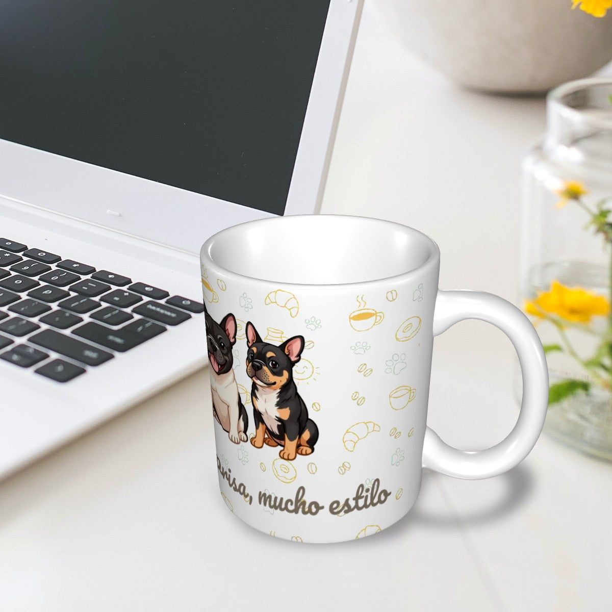 Taza de Cerámica Bulldog Francés – Modo bulldog activado: cero prisa, mucho estilo