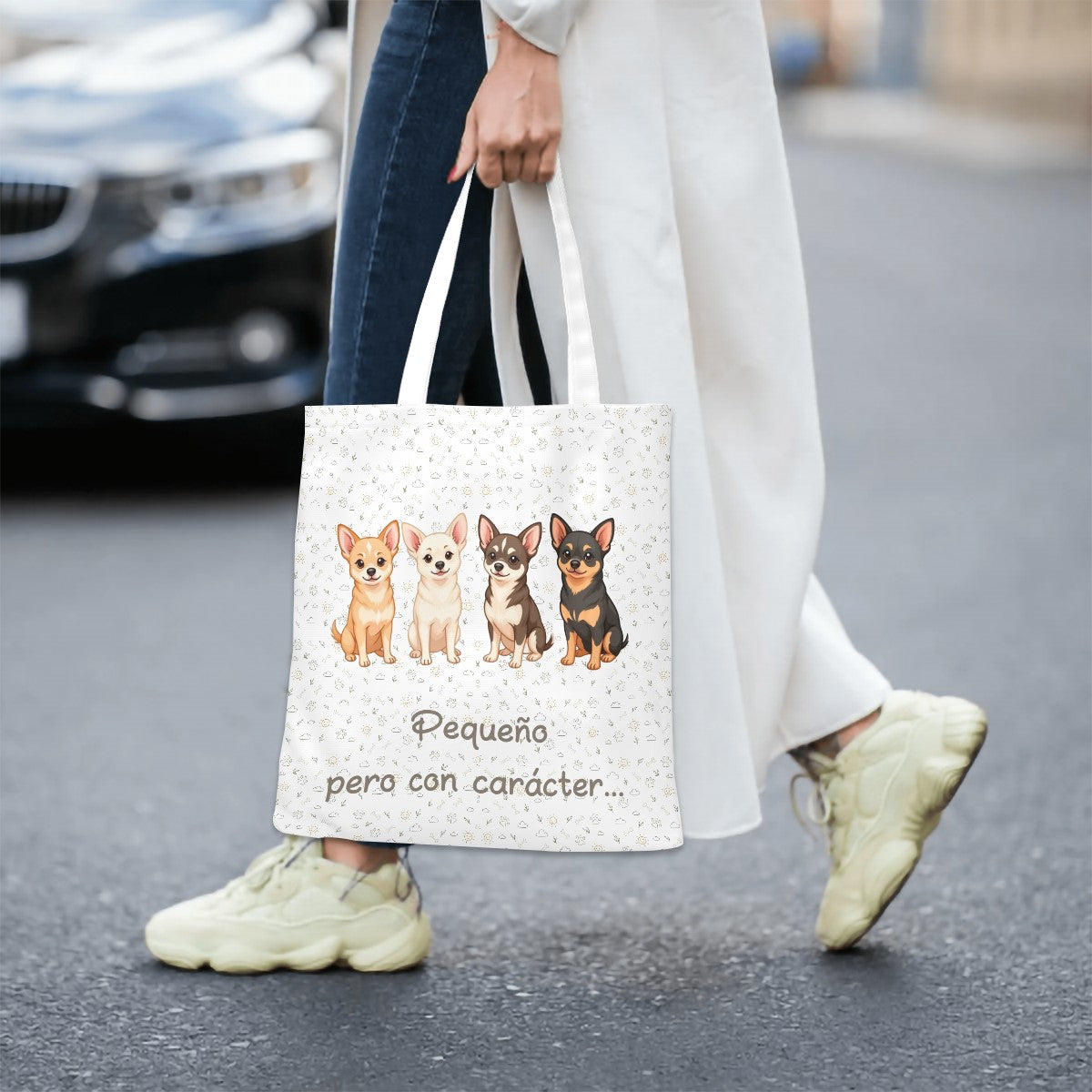Bolsa Tote “Pequeño pero con carácter” – Estilo y Encanto para Quien Ama a %%petName%%