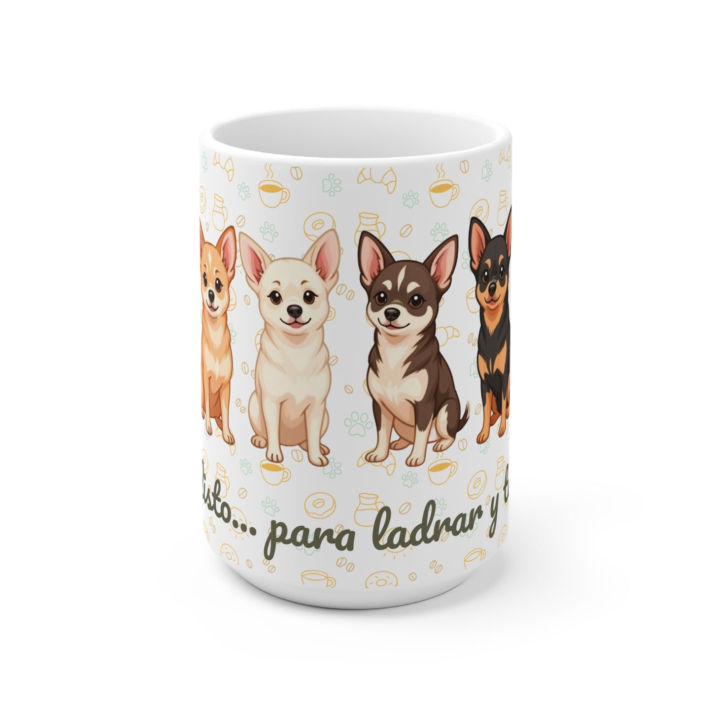 Taza de Cerámica con Chihuahua – Para Mañanas con Actitud y Café