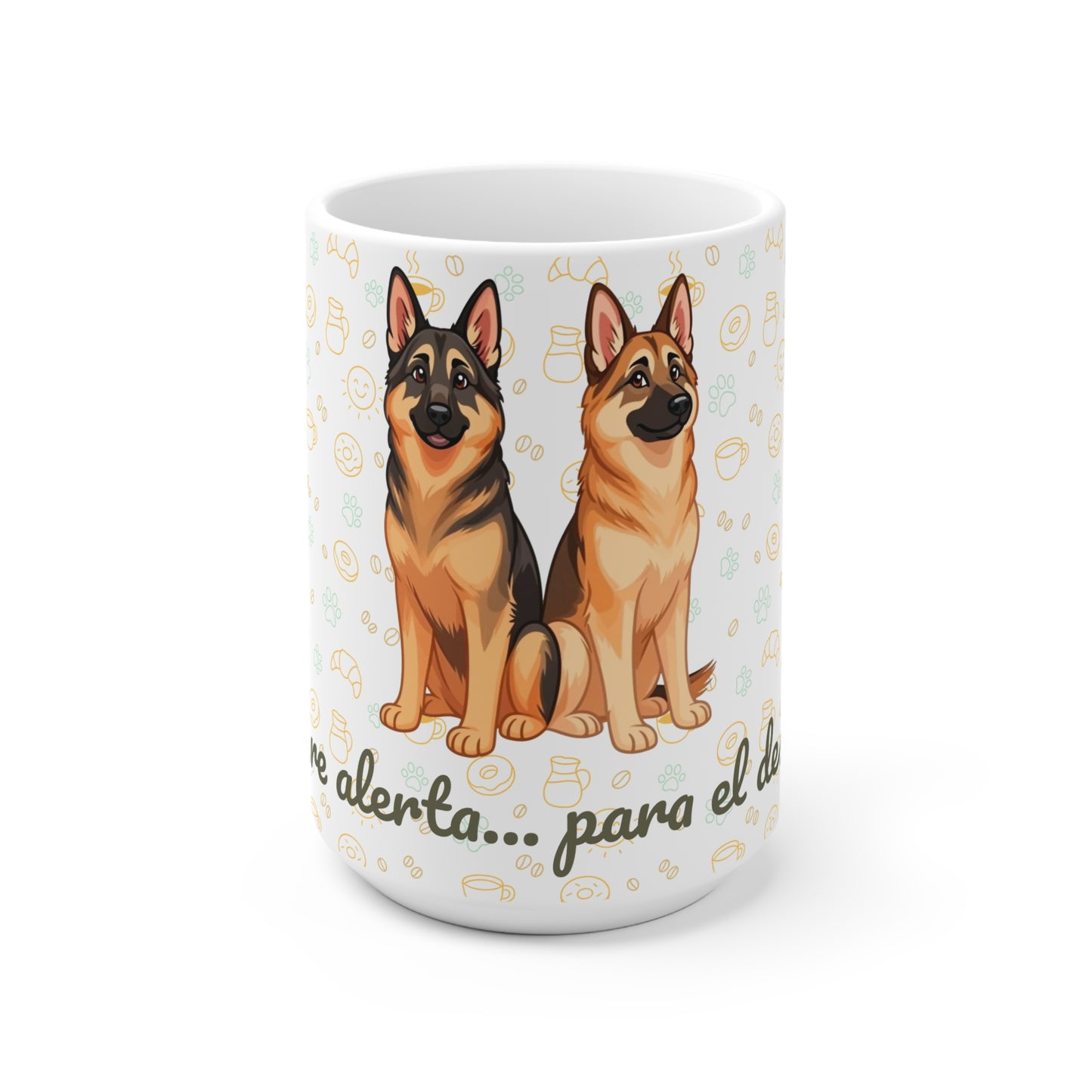 Taza de Cerámica con Pastor Alemán – Para Días con Carácter y Café