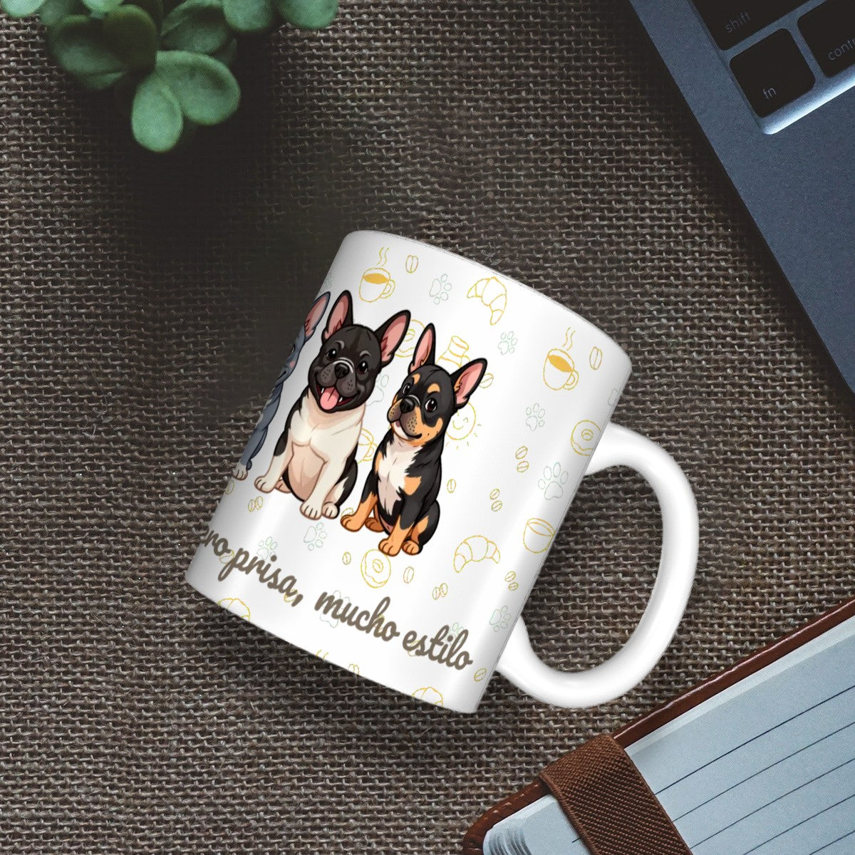 Taza de Cerámica Bulldog Francés – Modo bulldog activado: cero prisa, mucho estilo