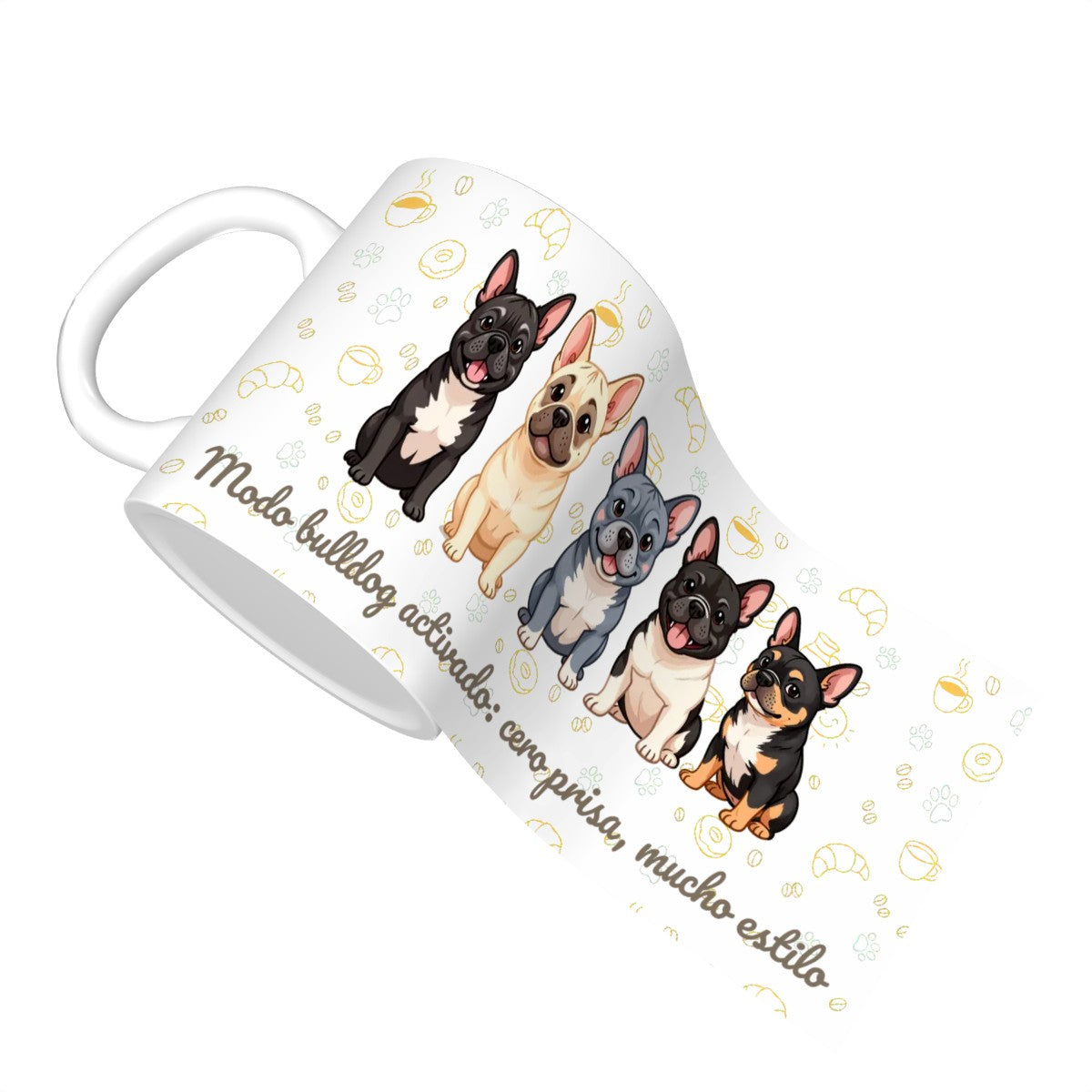 Taza de Cerámica Bulldog Francés – Modo bulldog activado: cero prisa, mucho estilo