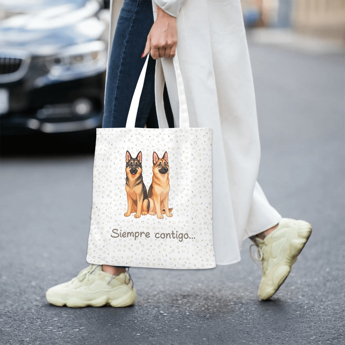 Bolsa Tote Pastor Alemán – Siempre Contigo, Incluso Desde la Retaguardia