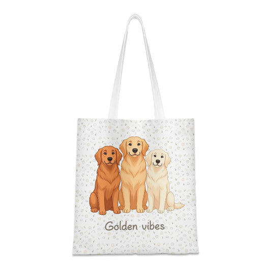 Bolsa Tote “Golden vibes, todo el día” – Estilo y Encanto para Quien Ama a %%petName%%