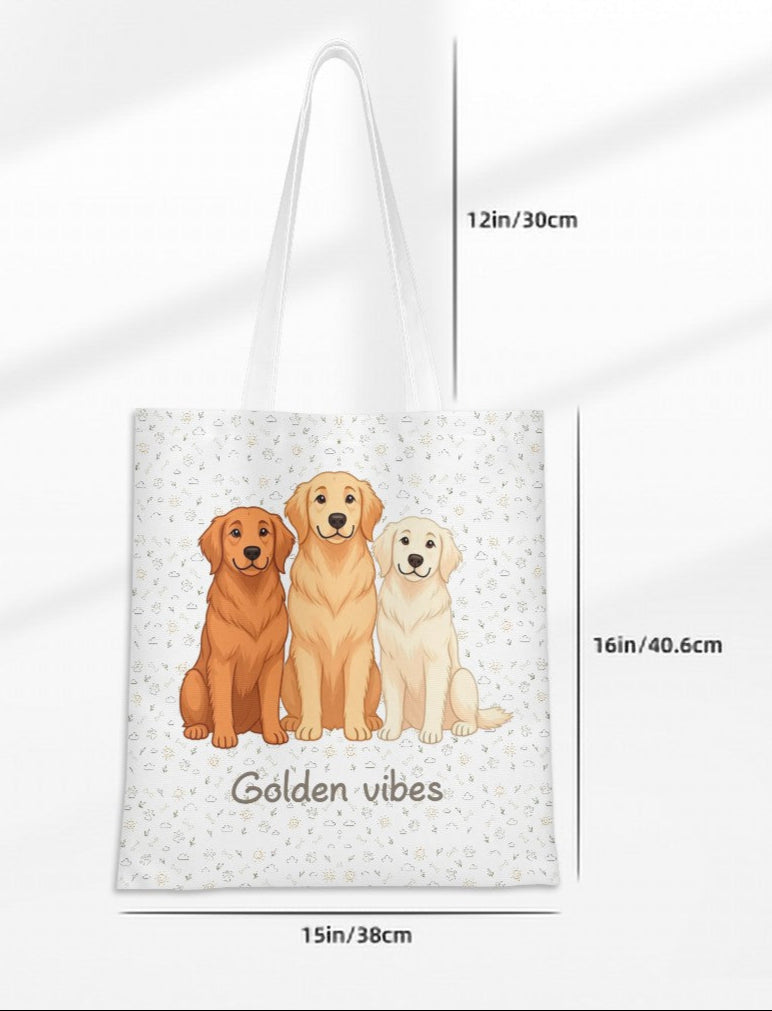 Bolsa Tote “Golden vibes, todo el día” – Estilo y Encanto para Quien Ama a %%petName%%