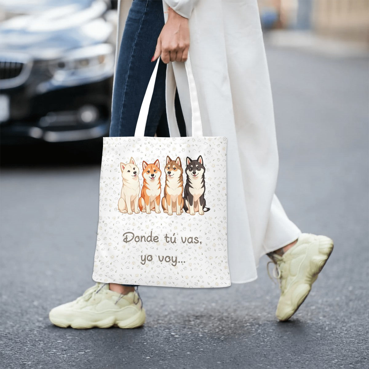 Bolsa Tote Shiba Inu – Donde tú vas, yo voy... desde atrás
