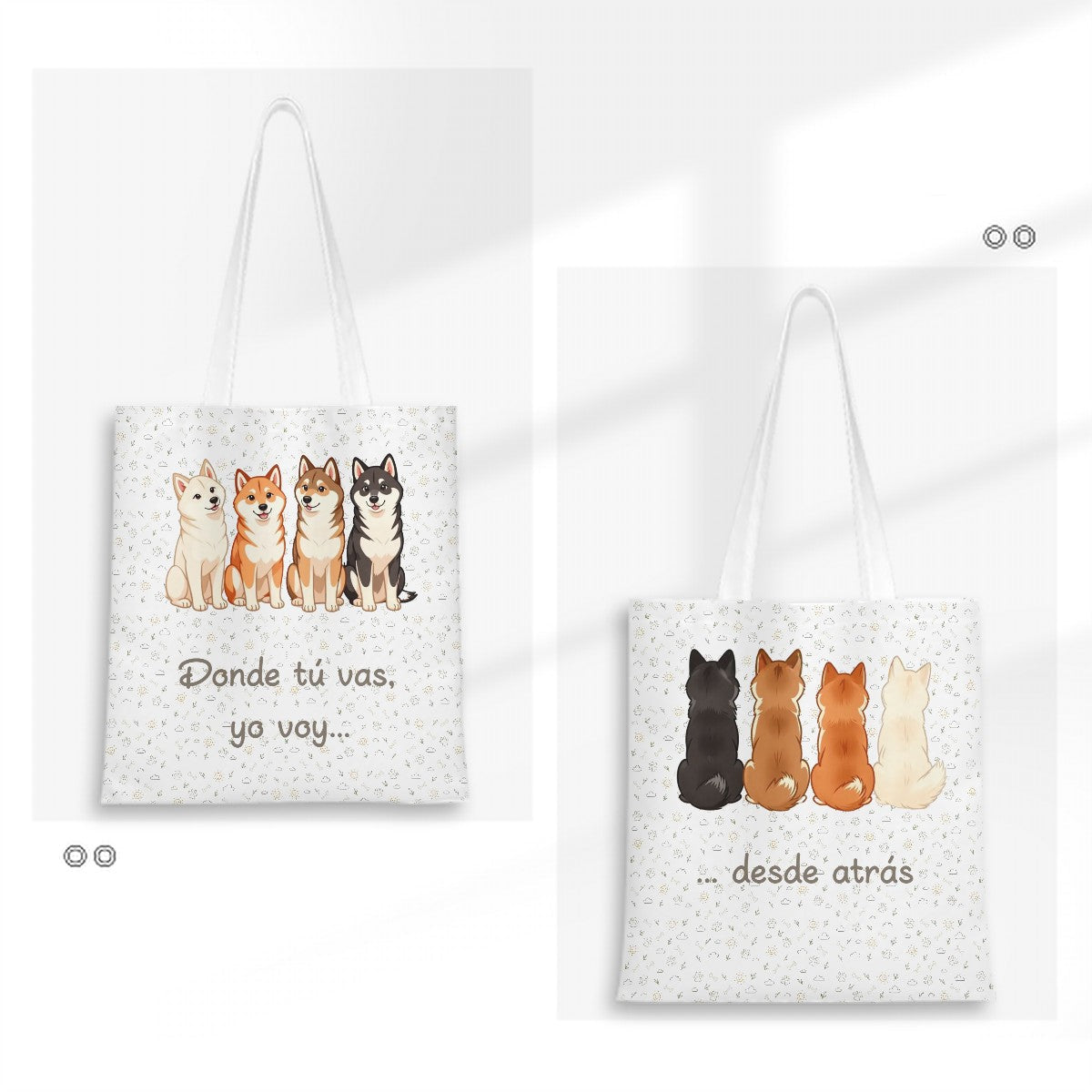 Bolsa Tote Shiba Inu – Donde tú vas, yo voy... desde atrás